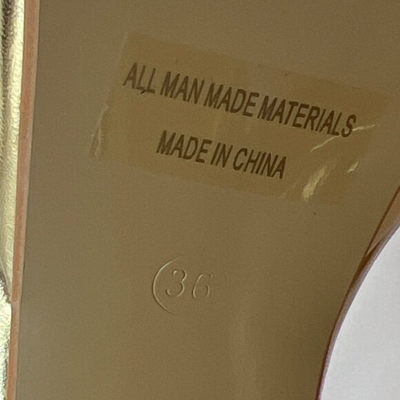 Gold Block Heels Platforms Braid Knot Ankle Strap Sandals Size 36 US 5.5 - Picture 9 of 10